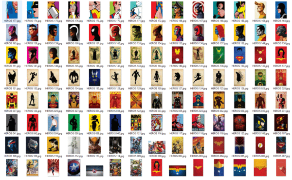 Arte digital para quadros Herois DC - kit 210 artes - Imagem 1