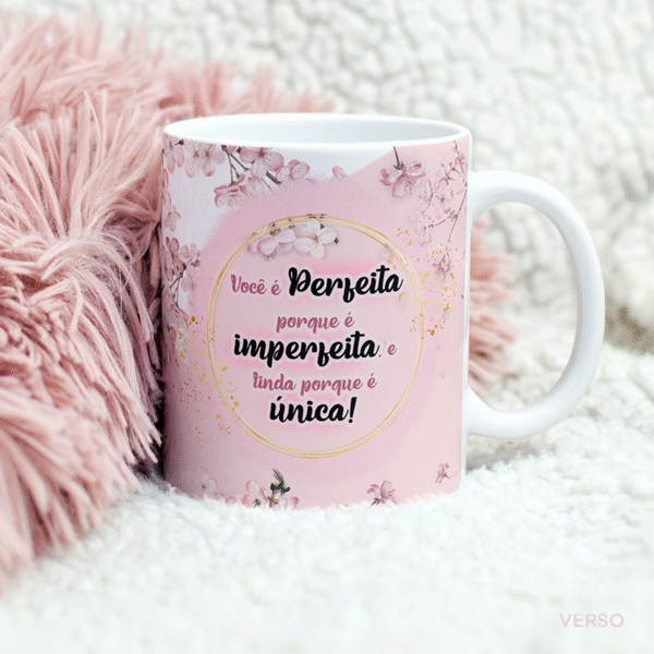 Arte digital para caneca alfabeto floral cerejeira - Imagem 3