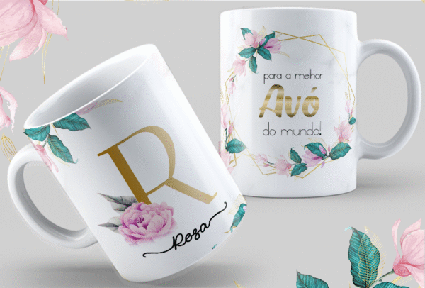 Arte digital para caneca mãe e avó kit completo  com 4 modelos de artes - Imagem 2