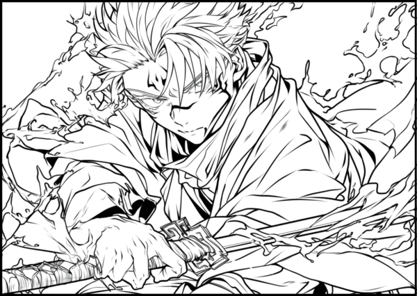 Arte Digital para Livro de Pintura – Jujutsu Kaisen (Arquivo Digital para Imprimir) - Imagem 7