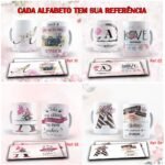 Arte digital para caneca kit alfabeto floral - kit com 50GB - Imagem 13
