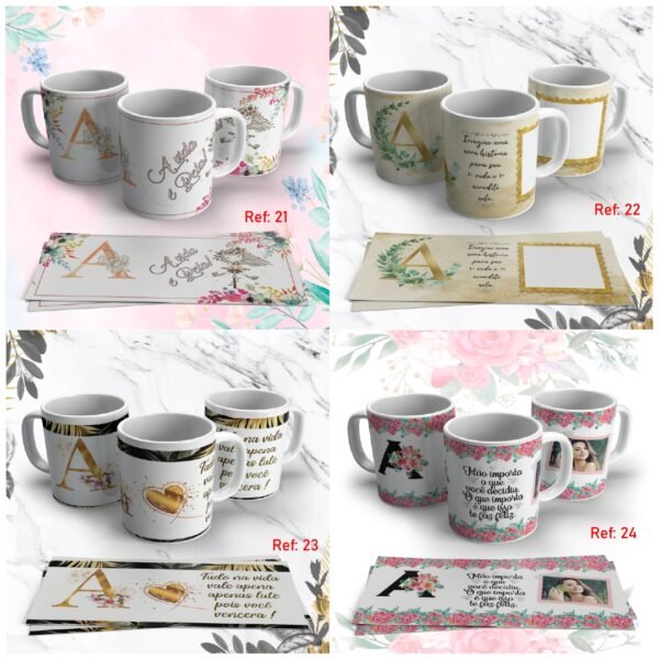 Arte digital para caneca kit alfabeto floral - kit com 50GB - Imagem 5