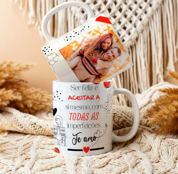 Arte digital para caneca Dia dos namorados polaroid - Imagem 1