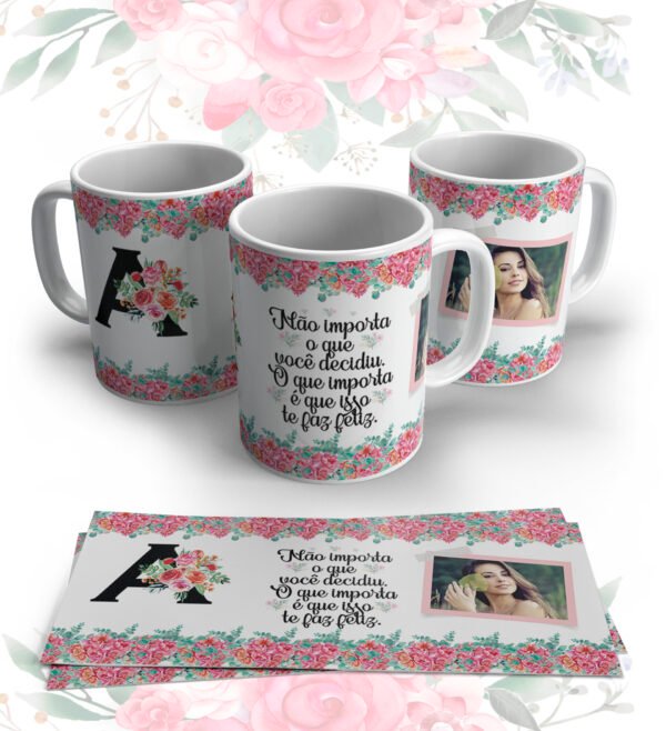 Arte digital para caneca kit alfabeto floral - kit com 50GB - Imagem 2