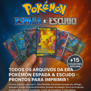 Todos os Arquivos Digitais da Era Pokémon Espada & Escudo — 15 Coleções Oficiais para Download e Impressão!