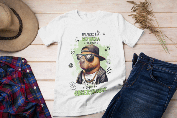 Estampa para camisetas capivara debochada - Imagem 1
