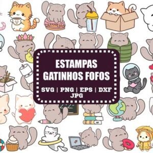 Pack Gatinhos Fofos Estampas Png Alta Qualidade