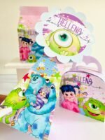 Arte digital para caixinhas personalizadas para lembrancinhas de festa Monstros SA - Imagem 2